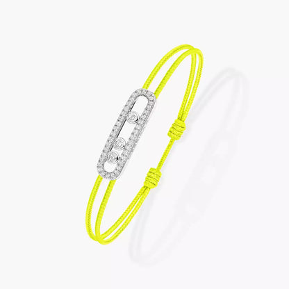 [GALE]Messika Care(s) pink cord pavé bracelet