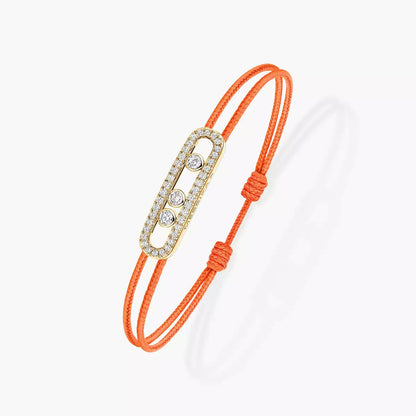 [GALE]Messika Care(s) pink cord pavé bracelet