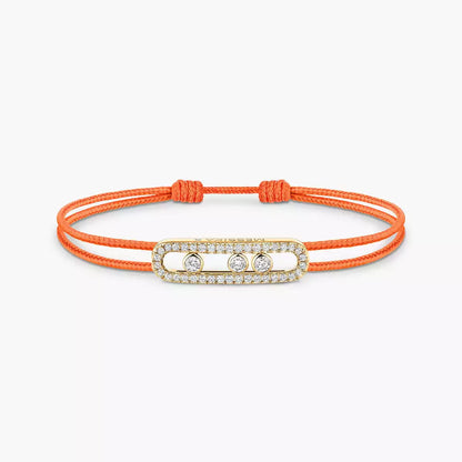 [GALE]Messika Care(s) pink cord pavé bracelet