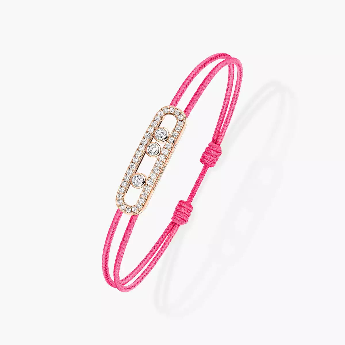 [GALE]Messika Care(s) pink cord pavé bracelet