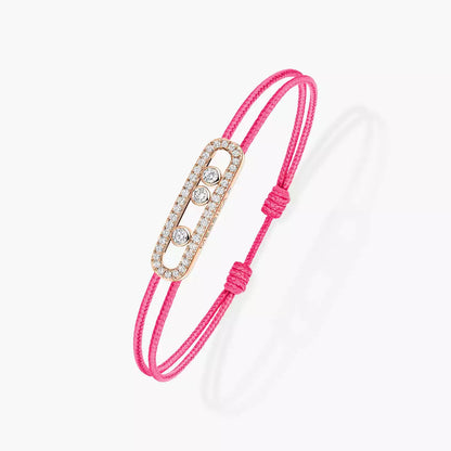 [GALE]Messika Care(s) pink cord pavé bracelet