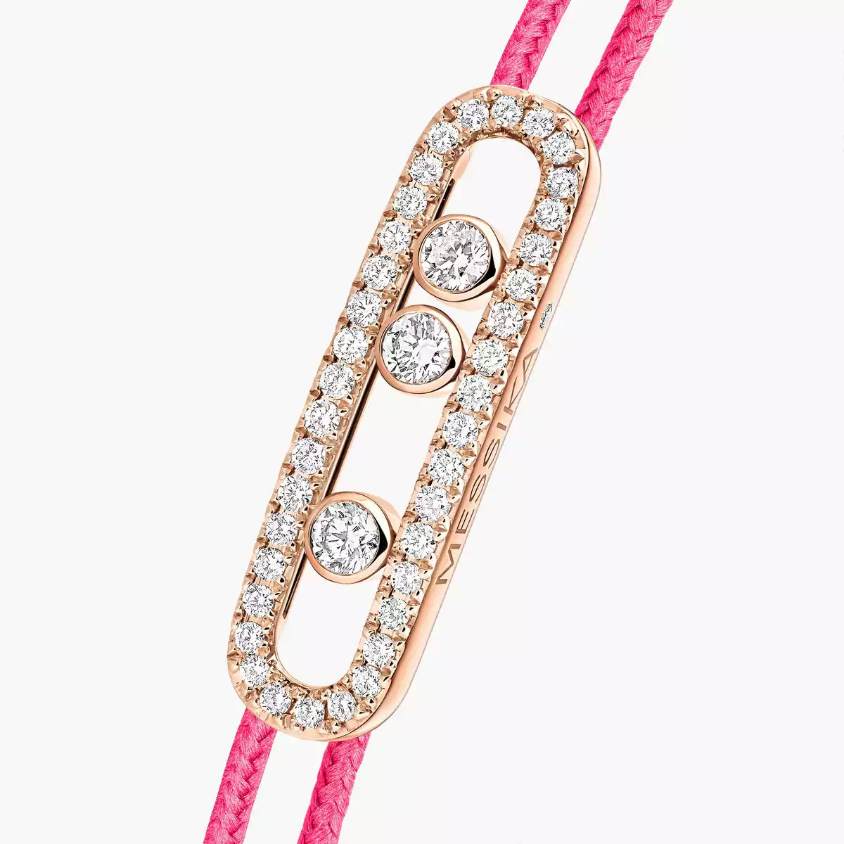 [GALE]Messika Care(s) pink cord pavé bracelet