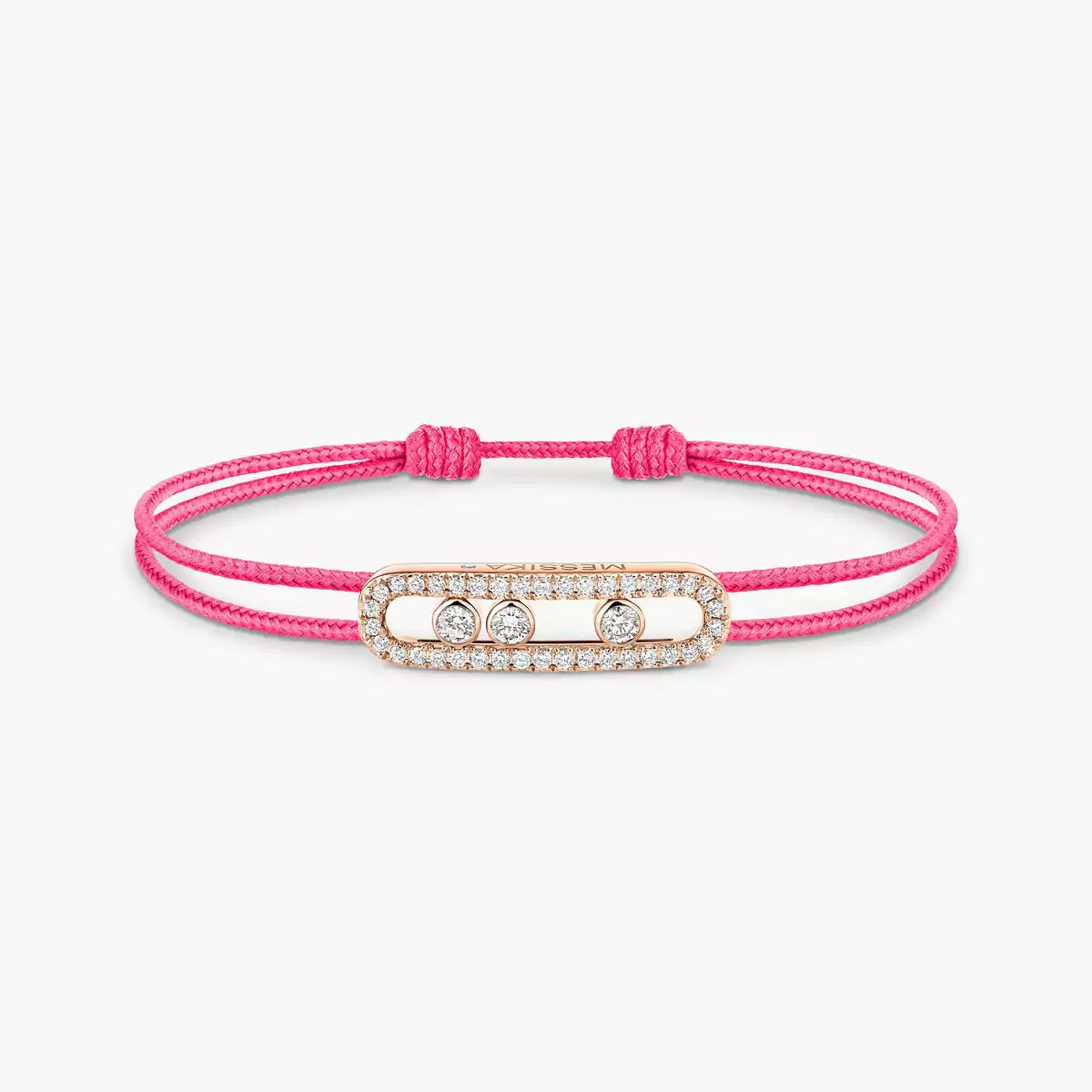 [GALE]Messika Care(s) pink cord pavé bracelet