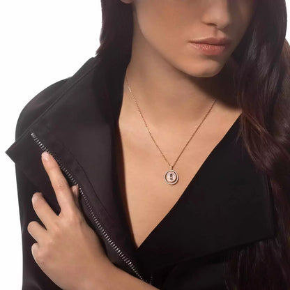 [GALE]Lucky Move Diamond Necklace in Rose Gold and White Mother-of-Pearl