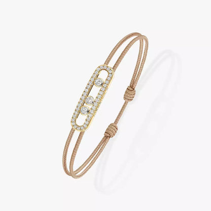 [GALE]Messika Care(s) pink cord pavé bracelet