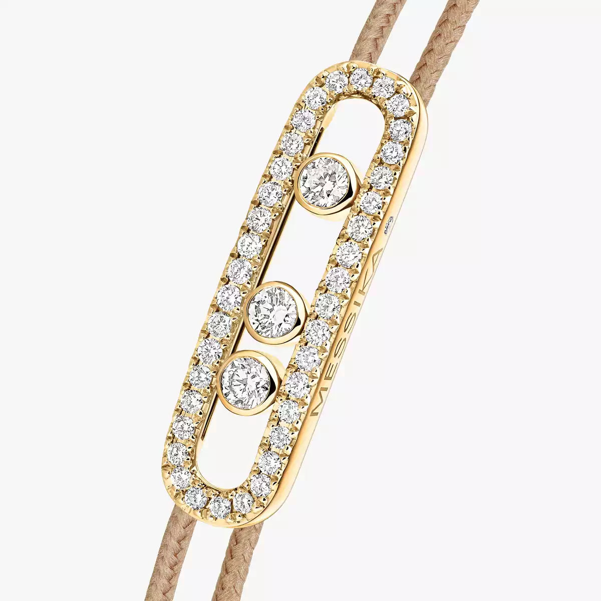 [GALE]Messika Care(s) pink cord pavé bracelet