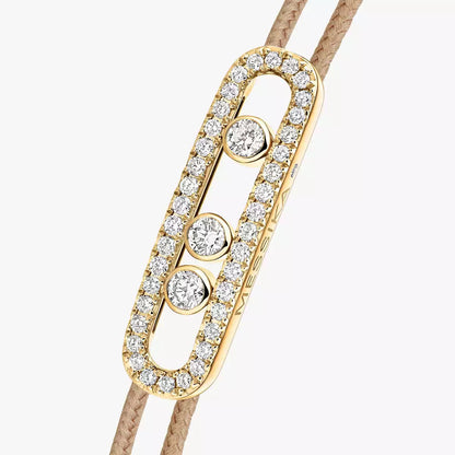 [GALE]Messika Care(s) pink cord pavé bracelet