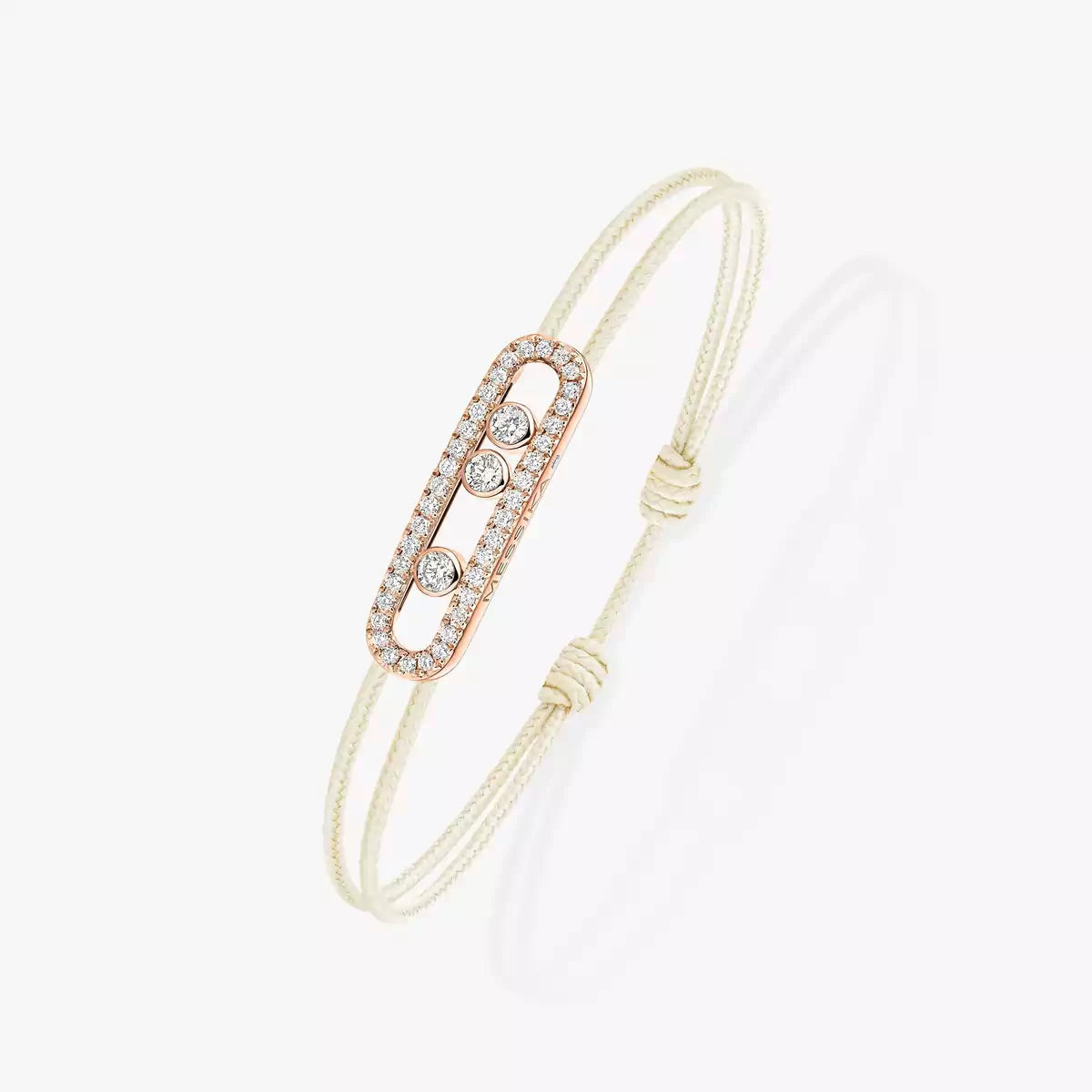 [GALE]Messika Care(s) pink cord pavé bracelet