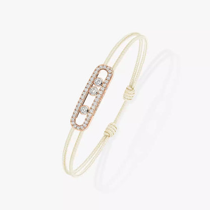 [GALE]Messika Care(s) pink cord pavé bracelet