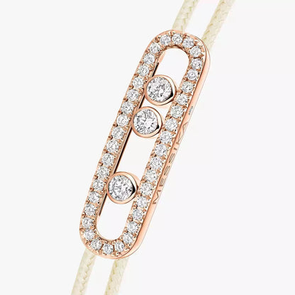 [GALE]Messika Care(s) pink cord pavé bracelet