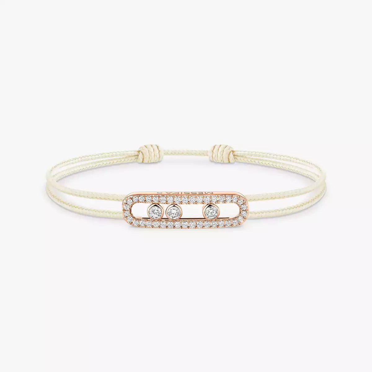 [GALE]Messika Care(s) pink cord pavé bracelet