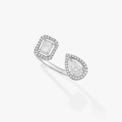 [GALE]MY TWIN TOI & MOI SILVER DIAMOND RING