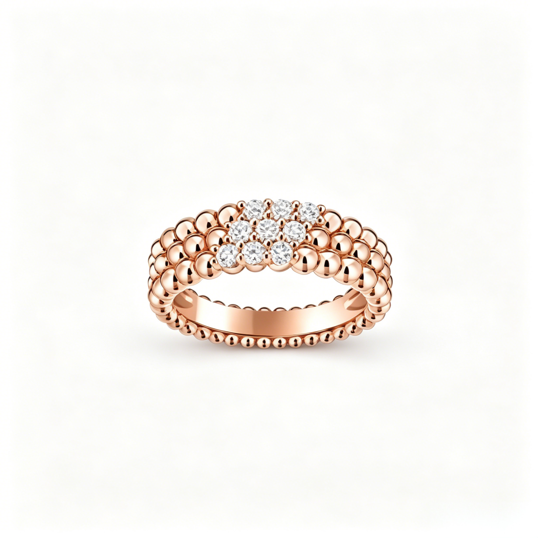 [GALE] THREE-ROW DIAMOND RING
