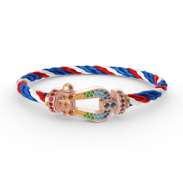 [GALE]FORCE LARGE HORSESHOE  COLORED DIAMOND BRACELET ROSE GOLD