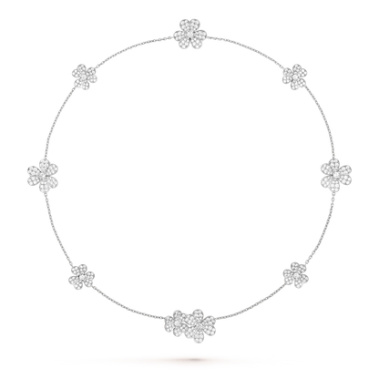 [NOVO]フリヴォル シルバー 9フラワーネックレス