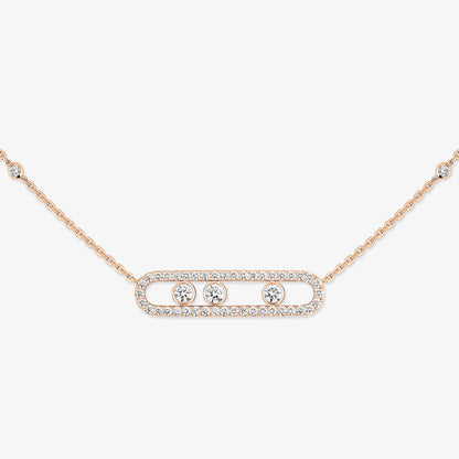 [GALE] Move Pave_ Rose Gold Diamond Necklace