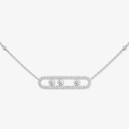 [GALE] Move Pave_ Rose Gold Diamond Necklace