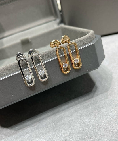 [GALE]MOVE UNO SMALL 1 DIAMOND EARRINGS