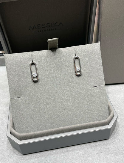 [GALE]MOVE UNO SMALL 1 DIAMOND EARRINGS