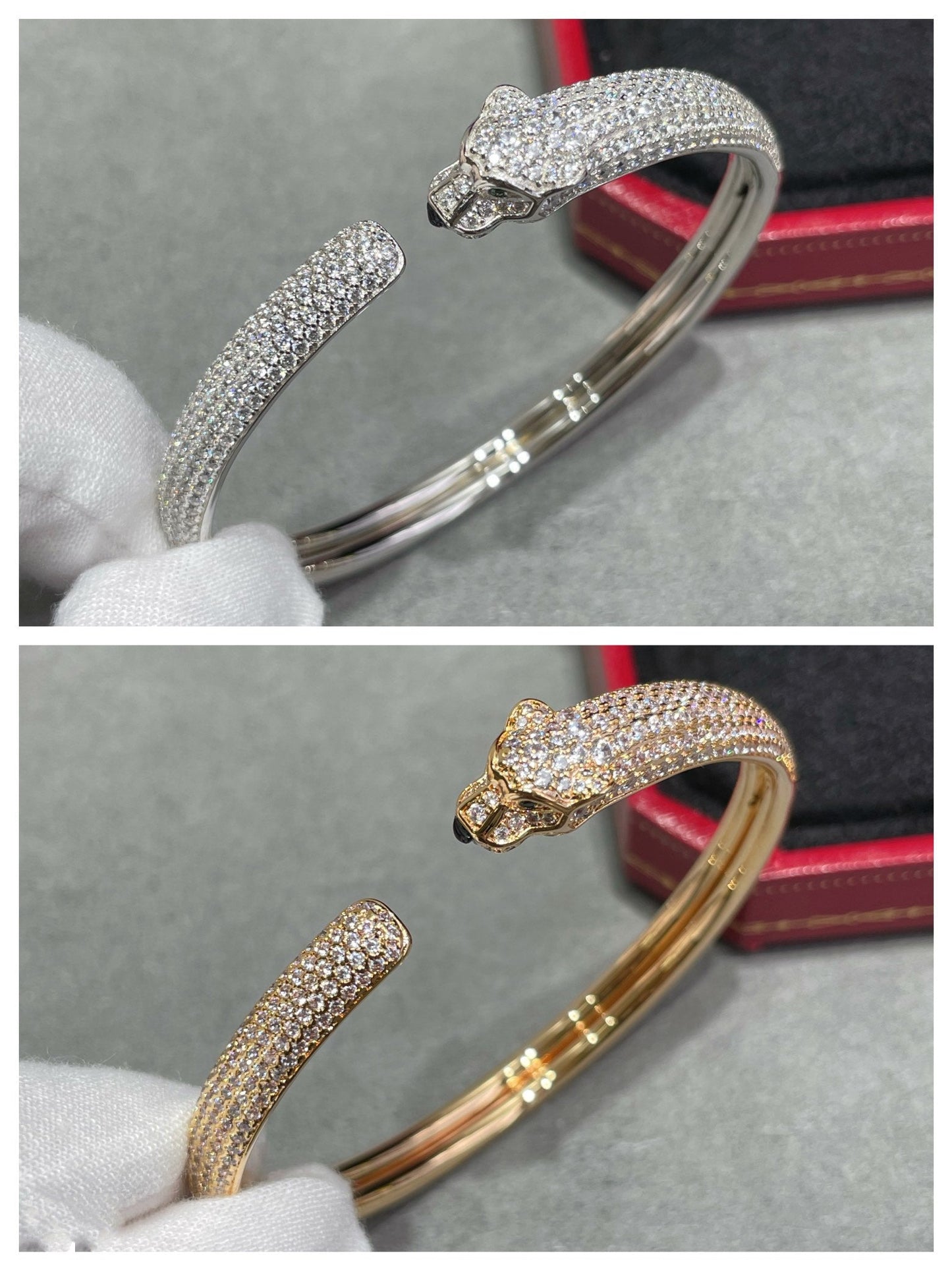 [NOVO]パンテール フルダイヤモンド オープンブレスレット