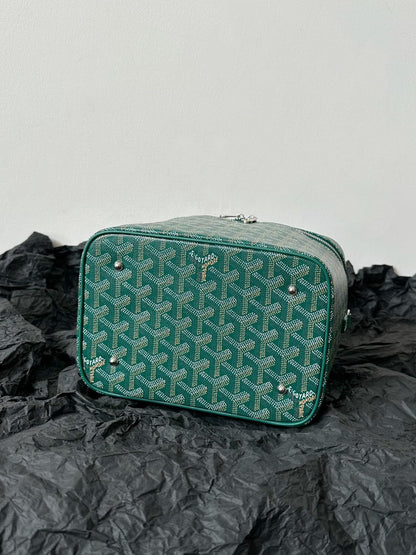 GOYA MAKEUP BOX BAG 20CM GREEN CANVAS