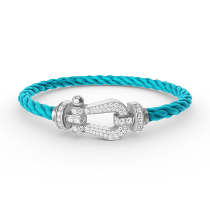 [GALE]FORCE LARGE HORSESHOE FULL DIAMOND BRACELET SILVER
